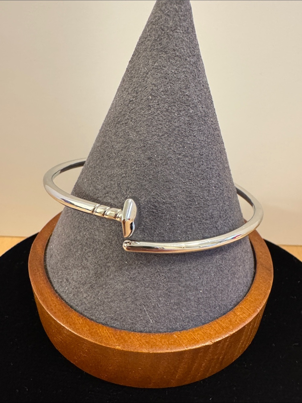 NWT Cete d’Argent silver tone over brass nail-motive cuff bracelet